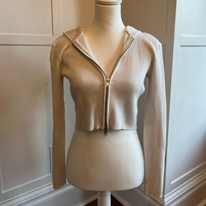 brandy melville white zip up